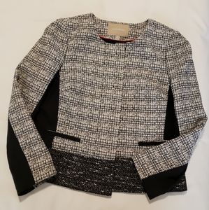 Black and white crop jacket